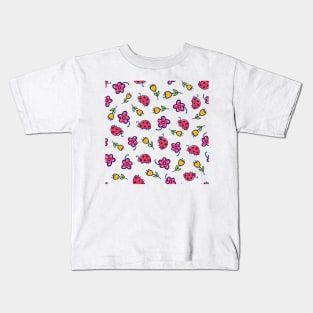 Ladybug & Flowers - Doodle Kids T-Shirt